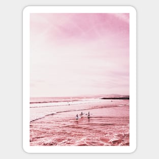 Landscape, Pink sunset, Ombre, Scandinavian art, Modern art, Wall art, Print, Minimalistic, Modern Sticker